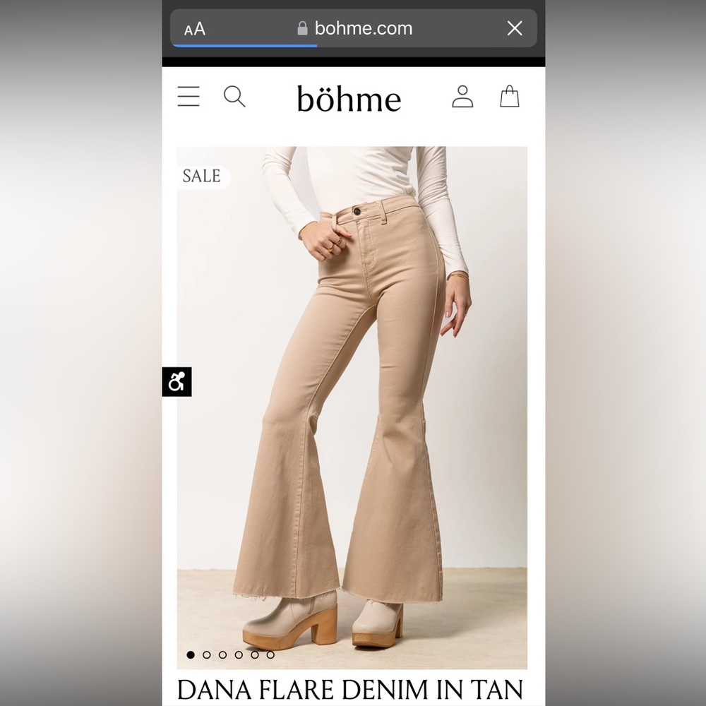 Bohme Dana Flare Denim in Tan